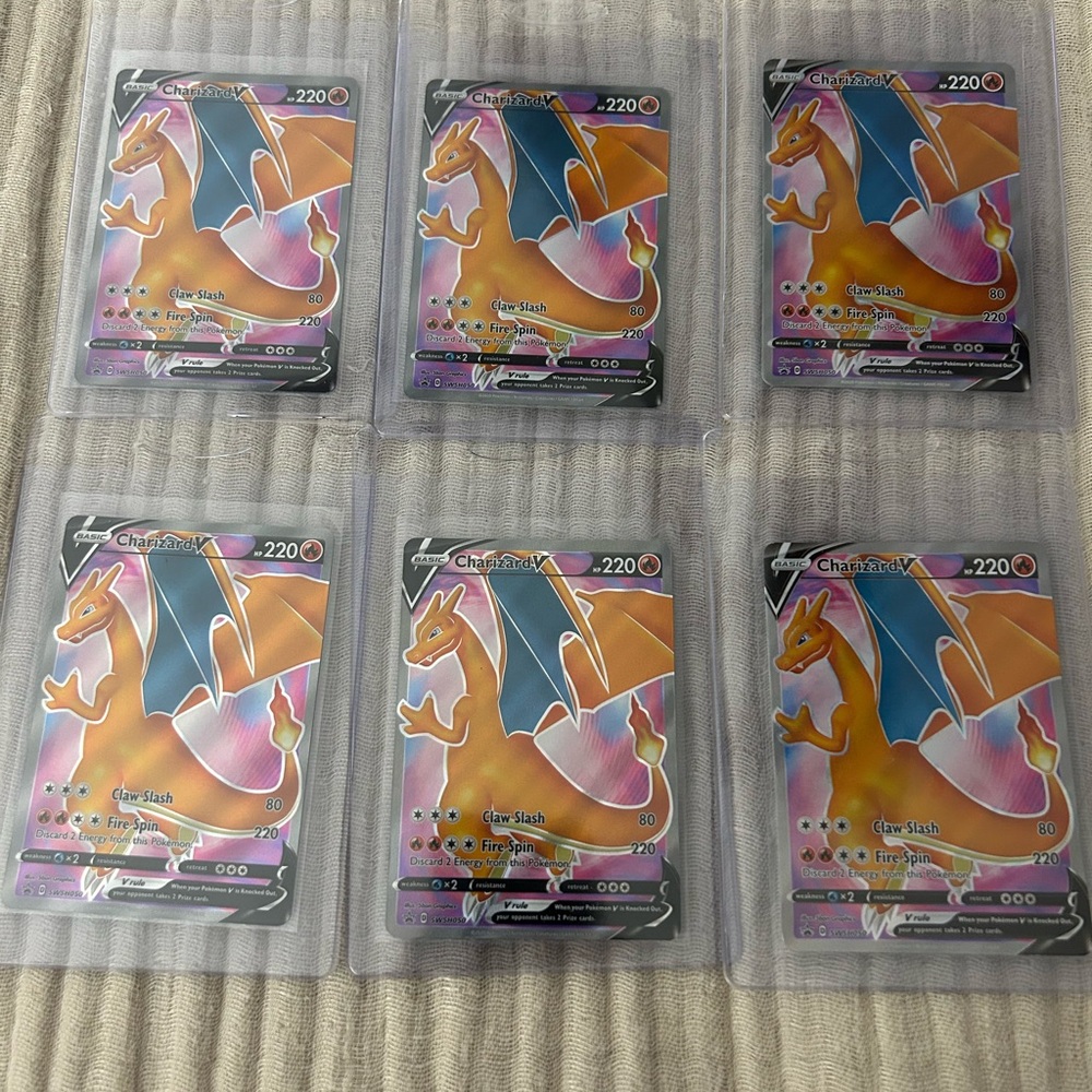 Lot of 6 Charizard V SWSH050 Holo Pokemon TCG NM-MT